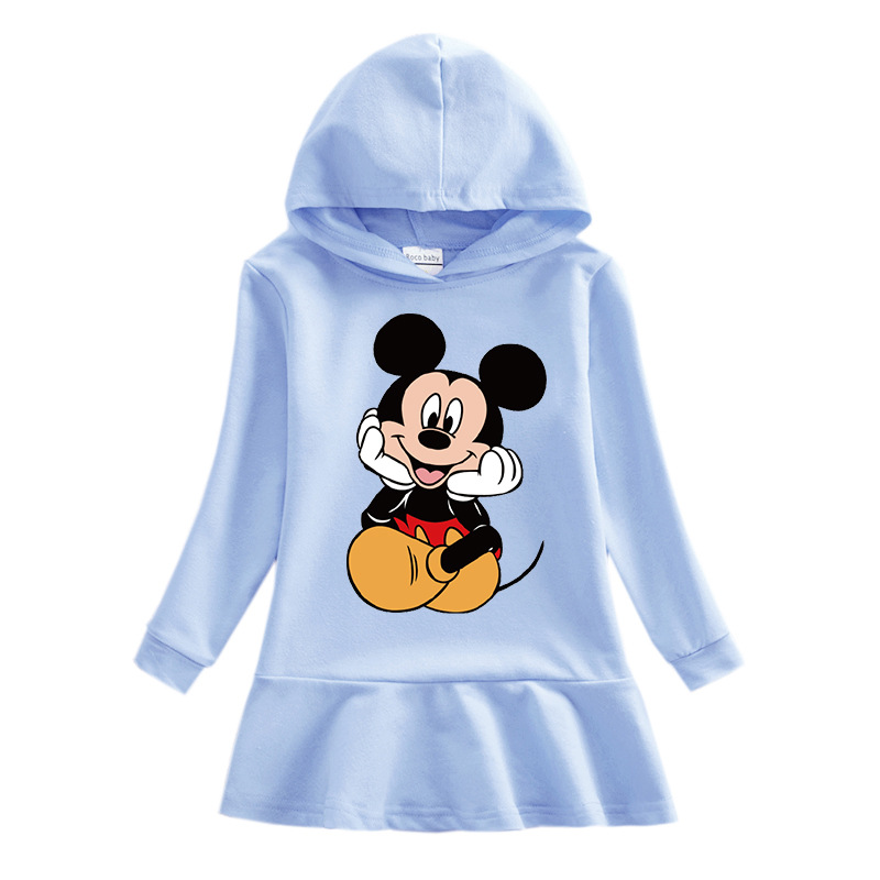 2020 Little Girl's Autumn And Winter Hoodie Dress Printing A