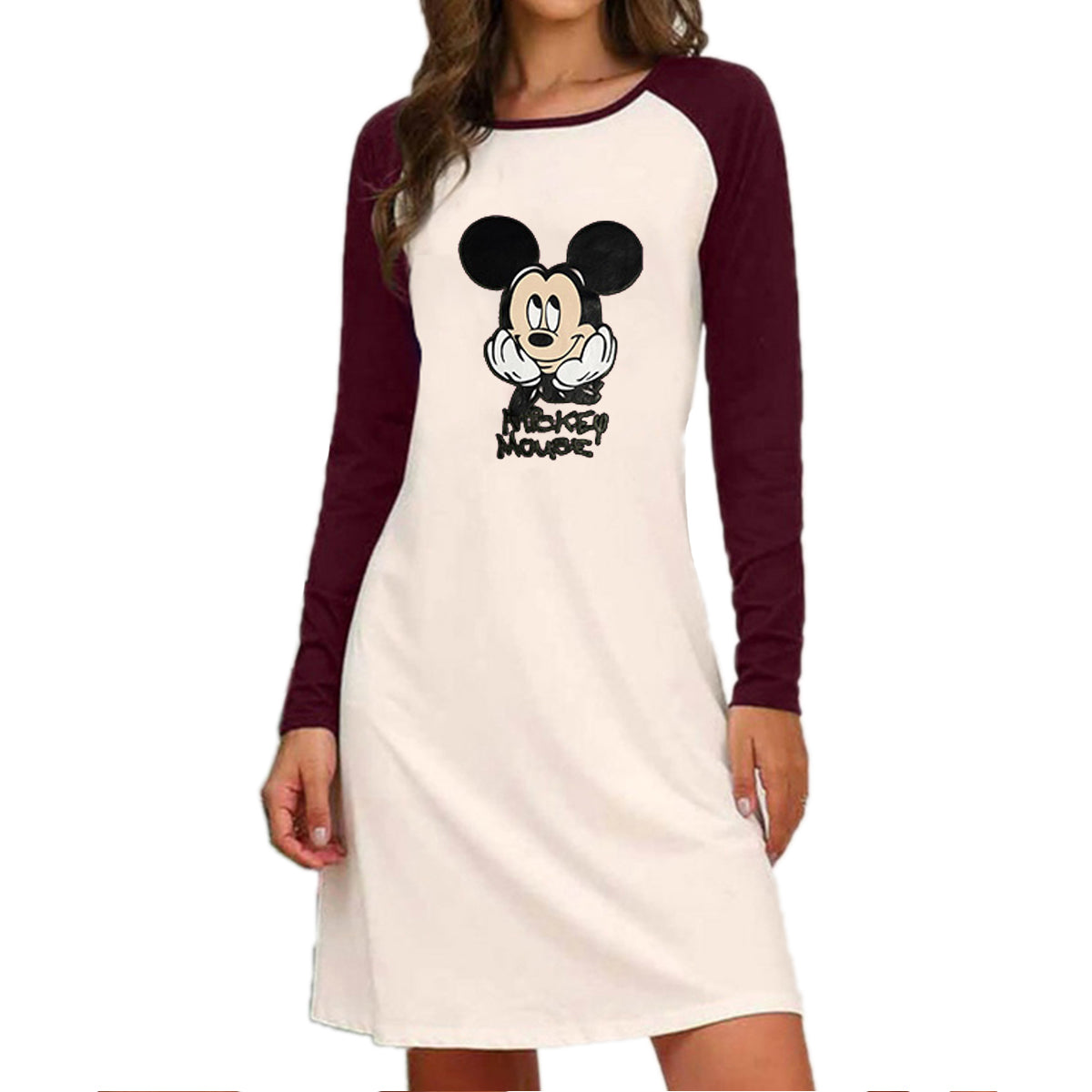 2020 new autumn and winter plus size long sleeve printed dress