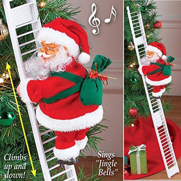 🌟Christmas Hot Sales🌟 2020 Dated Best Decoration🎁Ladder Climbing Santa Claus Hanging Christmas Decorations Ornament Tree Indoor Outdoor Xmas Party Home Door Wall