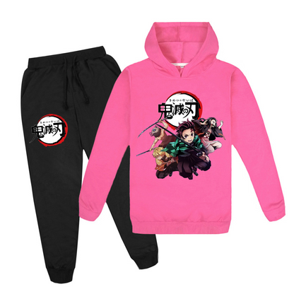 2020 Christmas Hot Sale Kimetsu no Yaiba Hoodie and Pants set for children