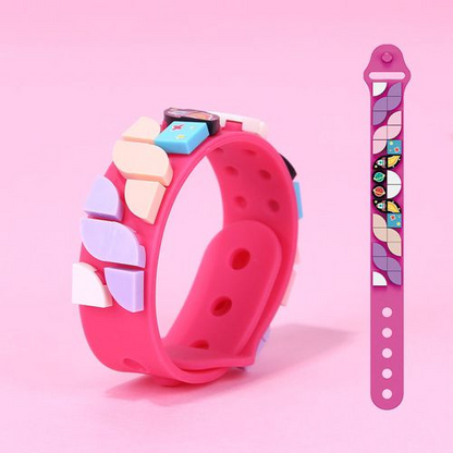 Christmas Hot sell🔥Kid's Educational toy-DIY Building Block Bracelet Jewelry Cartoon Bracelet Tide Silicone Wristband
