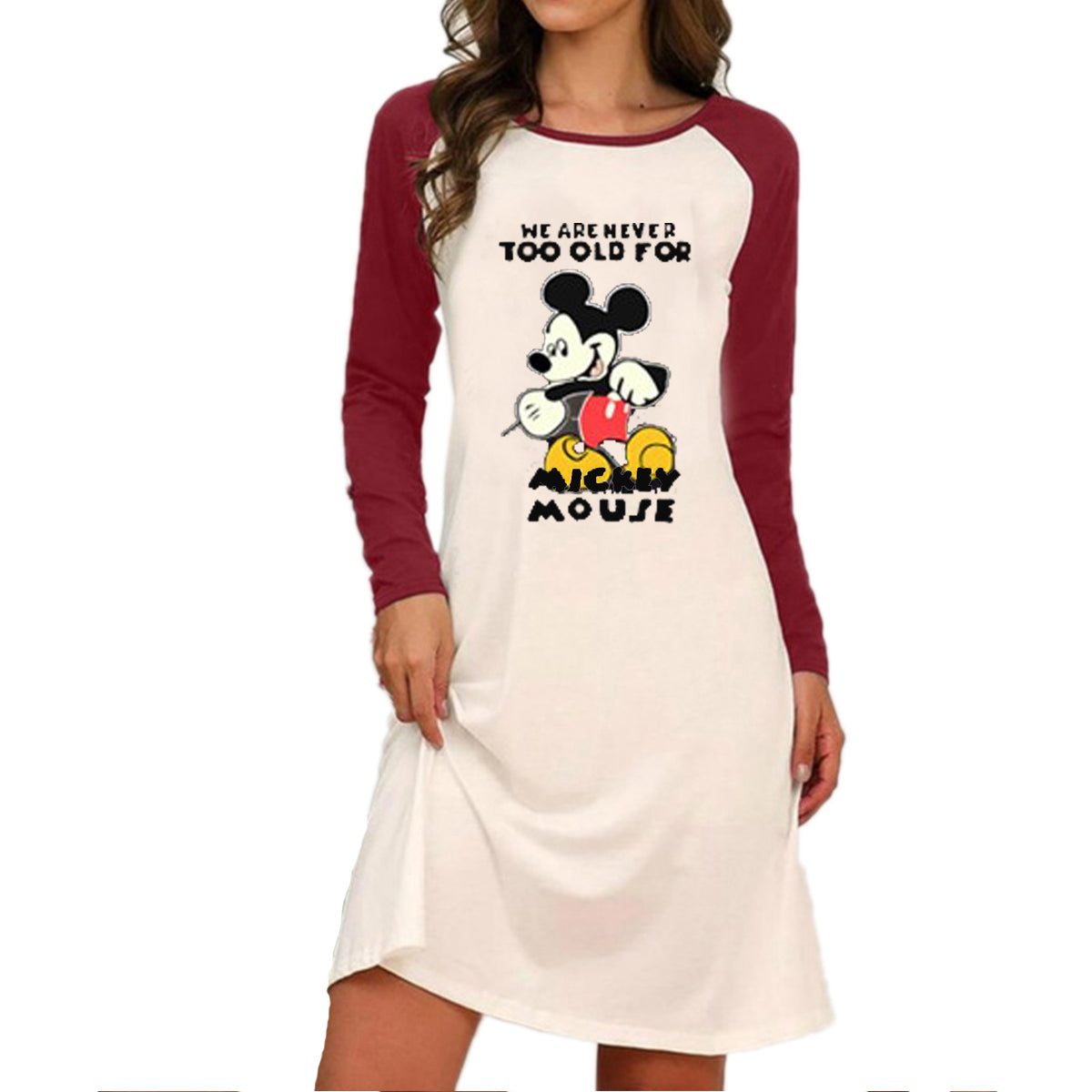 2020 new autumn and winter plus size long sleeve printed dress