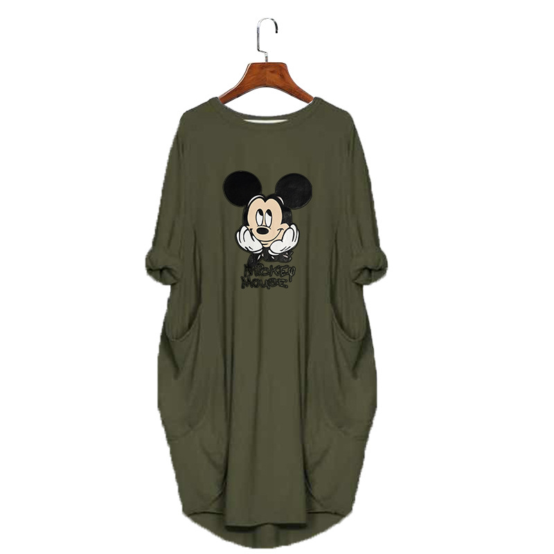 2020 New Autumn And Winter Plus Size Printed Dress A With Pocket