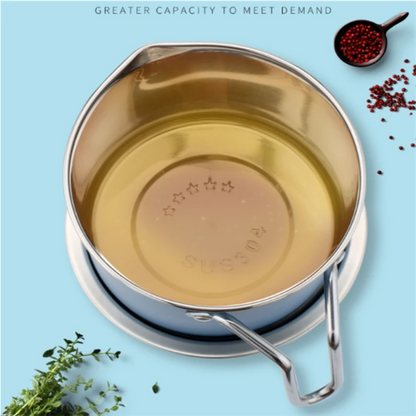 2L Stainless Steel Oil Strainer Storage Can