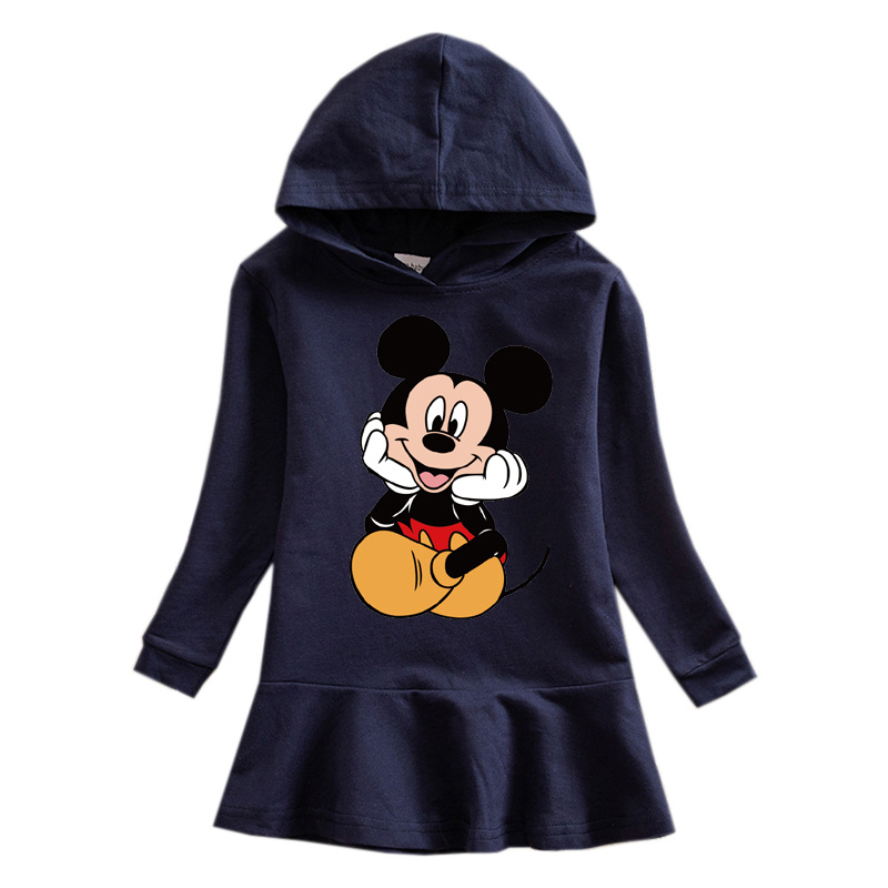 2020 Little Girl's Autumn And Winter Hoodie Dress Printing A
