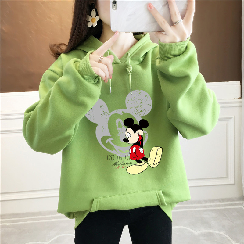 2020 New Autumn And Winter Plus Size Long Sleeve Printed Hoodie B With Pocket